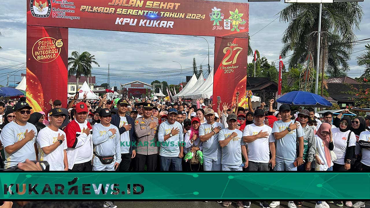 KPU Kukar Gelar Sosialisasi Gunakan Hak Pilih  Lewat Kegiatan Jalan Sehat