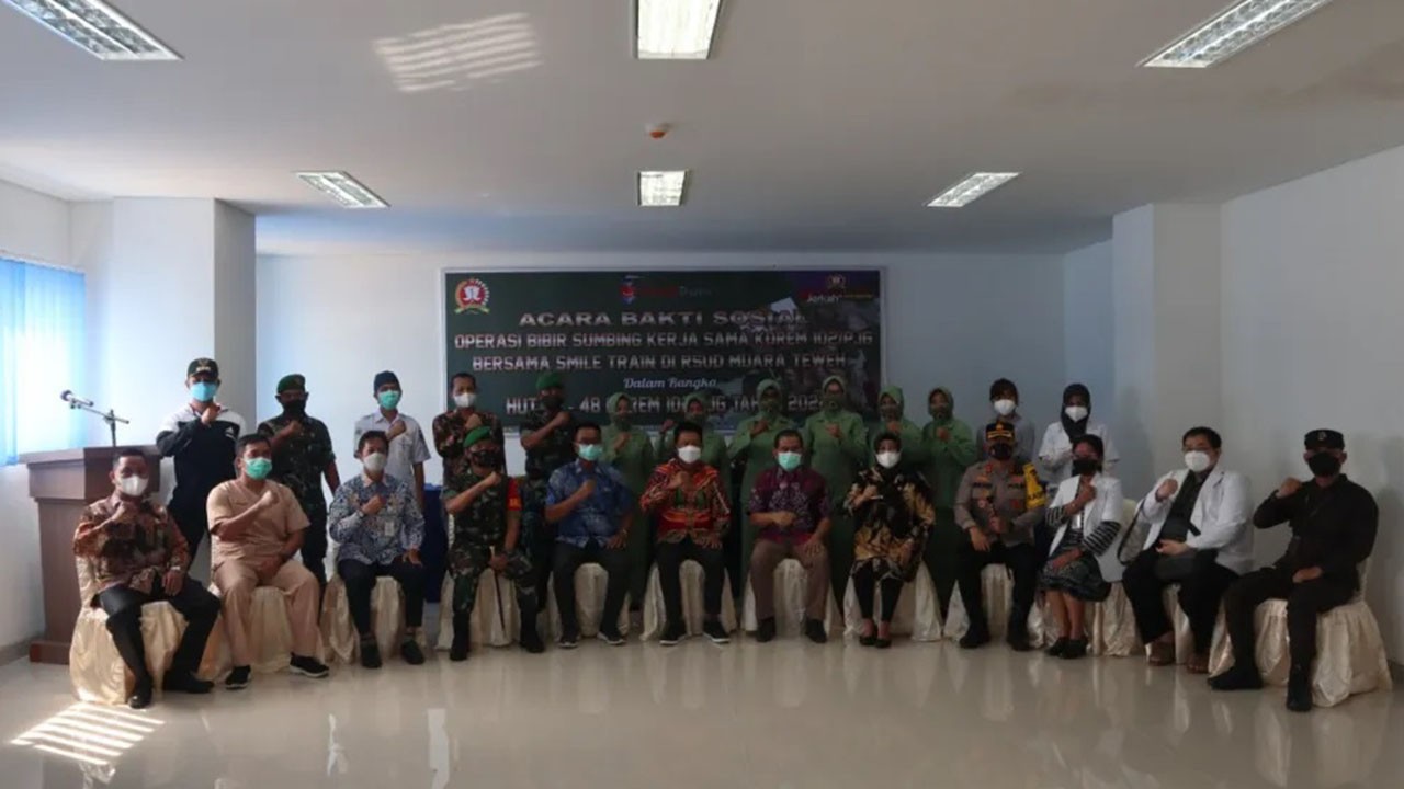 Kodim 1013/Mtw Gelar Baksos Operasi Bibir Sumbing, Rangkaian HUT ke 48 Korem 102/Panju Panjung